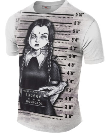 Remera Merlina Addams Mugshots Preso