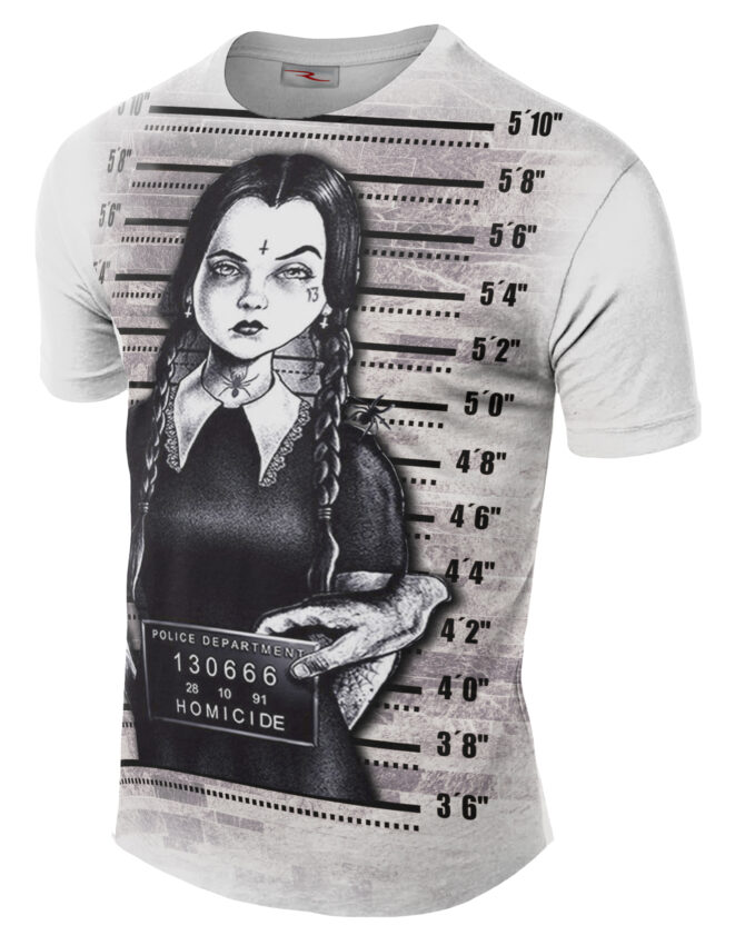 Remera Merlina Addams Mugshots Preso