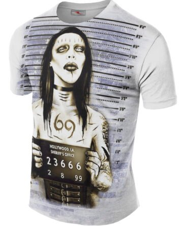 Remera Marilyn Manson Mugshots Preso