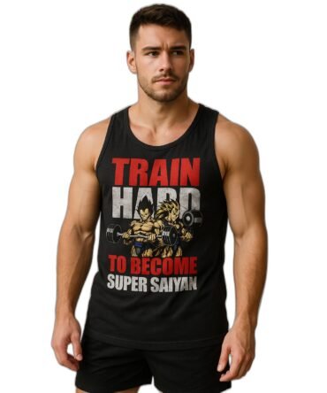 Musculosa Vegeta Goku Gym Train Hard Saiyan